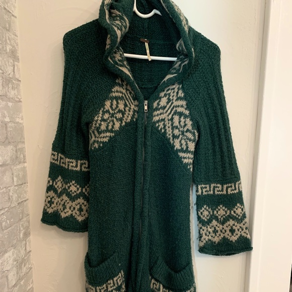 Free People Sweaters - Vintage Free People long zip knit hoodie sweater Free People Sweaters - Vintage Free People long zip knit hoodie sweater